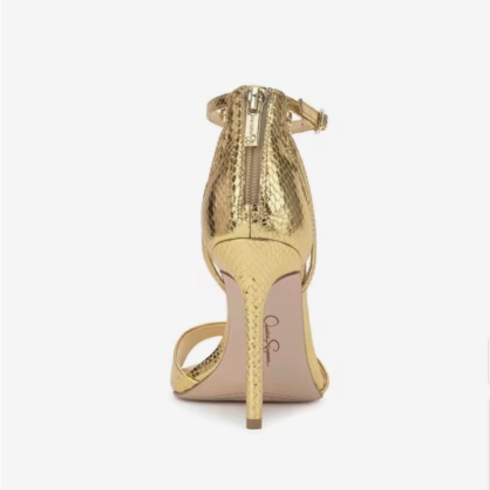 Jessica Simpson Jetser Elegant Gold Stiletto Heels - Picture 3 of 6
